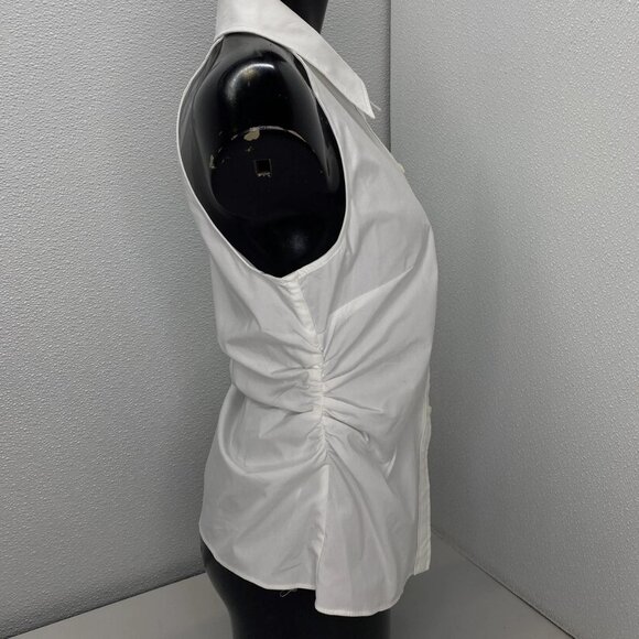 NEW VERONICA BEARD Regina Sleeveless Button Down Top • Size 6 • White - Picture 7 of 11